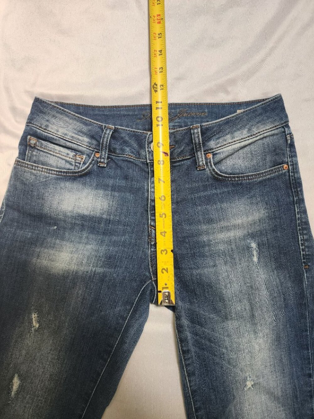 Mavi Angie Mid Rise Slim Straight Distressed Jeans Women's Size 27 - Picture 8 of 12